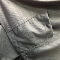 JUNIORS SS Mesh Sun Shirt, 1/4 Zip Up *vgc, seam puckers, v.mnr stain