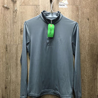 LS Sun Shirt, 1/4 Zip Up, Mesh Sleeves *gc, broken pit elastics, mnr snags
