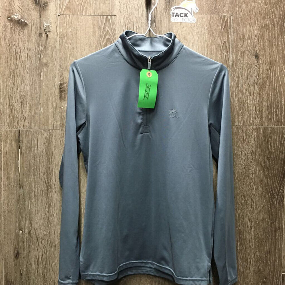 LS Sun Shirt, 1/4 Zip Up, Mesh Sleeves *gc, broken pit elastics, mnr snags