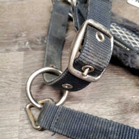 Nylon Fleece Lined Halter, adj, snap *gc, clumpy, dirty, mnr hair, snags, threads
