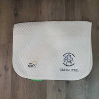 Thin Quilt Baby Saddle Pad, "Springbank Pony Club" *vgc, clean, mnr stains, hair, pills
