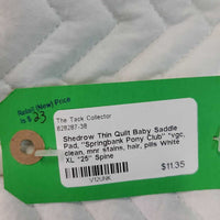 Thin Quilt Baby Saddle Pad, "Springbank Pony Club" *vgc, clean, mnr stains, hair, pills
