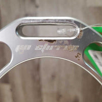 Pr Aluminum Wide Base Stirrup Irons *vgc, dirt, scuffs, grips: rubs, thin, smoothed