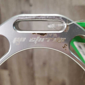 Pr Aluminum Wide Base Stirrup Irons *vgc, dirt, scuffs, grips: rubs, thin, smoothed