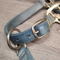 Thick Nylon Halter, adj, snap *gc/fair, faded, dirty, stains, discolored, rubs, frays
