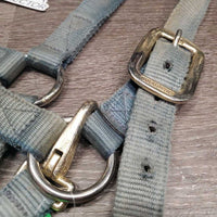 Thick Nylon Halter, adj, snap *gc/fair, faded, dirty, stains, discolored, rubs, frays
