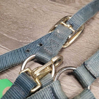 Thick Nylon Halter, adj, snap *gc/fair, faded, dirty, stains, discolored, rubs, frays