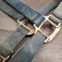 Thick Nylon Halter, adj, snap *gc/fair, faded, dirty, stains, discolored, rubs, frays