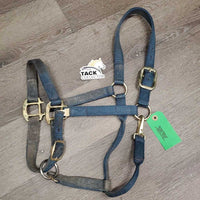 Nylon Halter, adj, snap *gc, filthy, stains, rubs, frayed holes & edges
