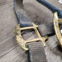 Nylon Halter, adj, snap *gc, filthy, stains, rubs, frayed holes & edges
