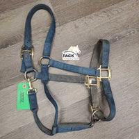 Nylon Halter, adj, snap *gc, filthy, stains, rubs, frayed holes & edges
