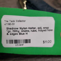 Nylon Halter, adj, snap *gc, filthy, stains, rubs, frayed holes & edges
