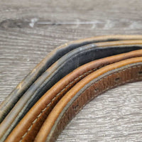 Thick Soft Nylon Lined Stirrup Leathers *gc, rubs, v.stained, creases, dirt, older, dent, hole threads

