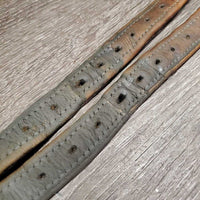 Thick Soft Nylon Lined Stirrup Leathers *gc, rubs, v.stained, creases, dirt, older, dent, hole threads
