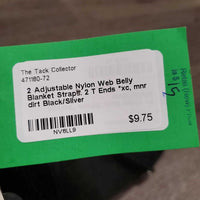2 Adjustable Nylon Web Belly Blanket Straps. 2 T Ends *xc, mnr dirt
