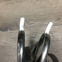 Flat End German Spurs, Narrow Leather Straps *gc, clean, stains, scrapes, xholes, widened
