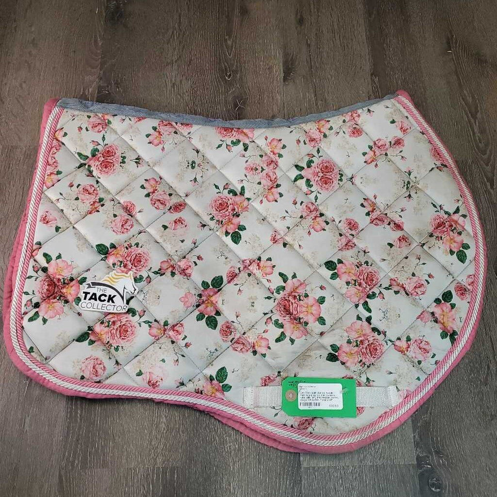 Quilt Jumper Saddle Pad, 2x piping *gc, hair, puckers, rubs, pills, dirt, mnr threads, stains, snags