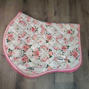 Quilt Jumper Saddle Pad, 2x piping *gc, hair, puckers, rubs, pills, dirt, mnr threads, stains, snags