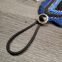 Crochet Tie Down Fly Bonnet, 2x piping, 3x bling, noseband elastic *vgc, clean, mnr faded, missing bling
