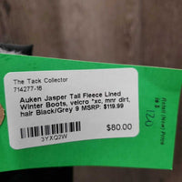 Tall Fleece Lined Winter Boots, velcro *xc, mnr dirt, hair
