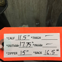 JUNIORS Field Boots, zips *gc/fair, dirt, scuffs, faded, rubs, unglued toes, stiff zippers