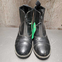 JUNIORS Pr Paddock Boots, zips *vgc, clean, mnr scratches & scuff, v.pilly inside, older
