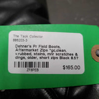 Pr Field Boots, Aftermarket Zips *gc,clean, v.rubbed, stains, mnr scratches & dings, older, short zips

