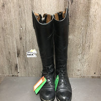 JUNIORS Field Boots, zips *gc, clean, mnr dirty edges, loose toe soles, rubs, thin, torn edges, slices
