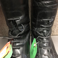 JUNIORS Field Boots, zips *gc, clean, mnr dirty edges, loose toe soles, rubs, thin, torn edges, slices
