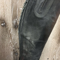 JUNIORS Field Boots, zips *gc, clean, mnr dirty edges, loose toe soles, rubs, thin, torn edges, slices
