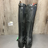 JUNIORS Field Boots, zips *gc, clean, mnr dirty edges, loose toe soles, rubs, thin, torn edges, slices
