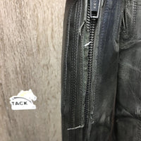 JUNIORS Field Boots, zips *gc, clean, mnr dirty edges, loose toe soles, rubs, thin, torn edges, slices
