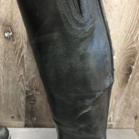 JUNIORS Field Boots, zips *gc, clean, mnr dirty edges, loose toe soles, rubs, thin, torn edges, slices