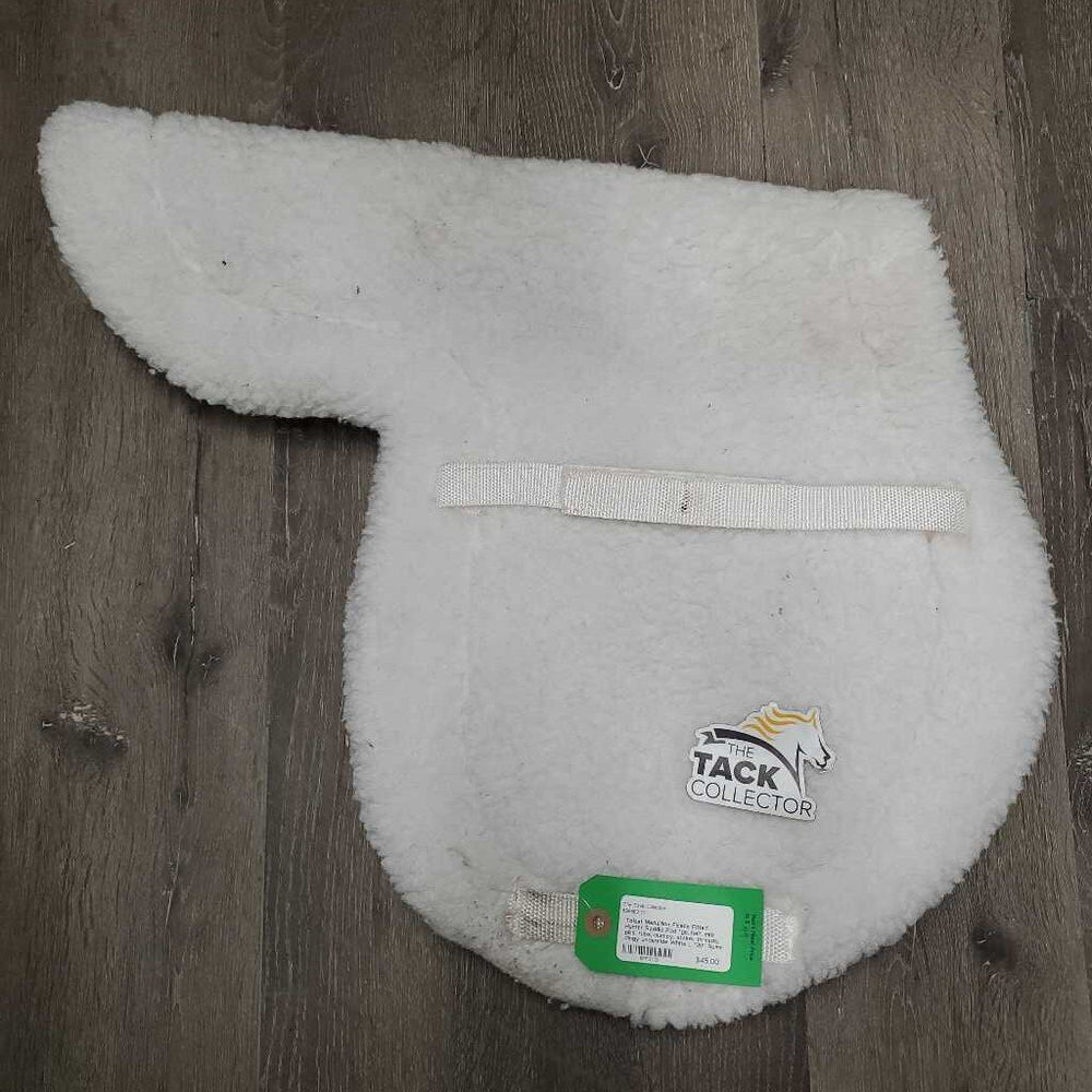 Fleece Fitted Hunter Saddle Pad *gc, hair, mnr pills, rubs, clumpy, stains, threads, dingy underside