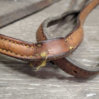 Thick Running Martingale *gc, NO stopper, older, dirty, stains, many xholes, curled end, Neck Strap: stretched & pulled stitching
