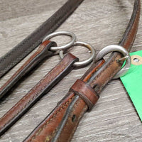 Thick Running Martingale *gc, NO stopper, older, dirty, stains, many xholes, curled end, Neck Strap: stretched & pulled stitching
