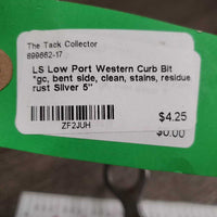 LS Low Port Western Curb Bit *gc, bent side, clean, stains, residue, rust
