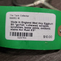 Med Hvy Eggbutt Bit *gc/fair, v.chewed, scrapes, scratches, loose joints, oxidized, stains
