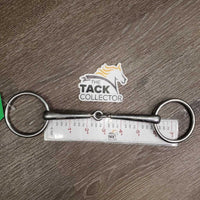 Thin Loose Ring Snaffle Bit, rotating center *gc, clean, stains, residue, scrapes, rubs
