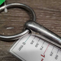 Thin Loose Ring Snaffle Bit, rotating center *gc, clean, stains, residue, scrapes, rubs
