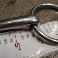 Thin Loose Ring Snaffle Bit, rotating center *gc, clean, stains, residue, scrapes, rubs
