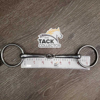 Thin Loose Ring Snaffle Bit, rotating center *gc, clean, stains, residue, scrapes, rubs
