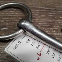 Thin Loose Ring Snaffle Bit, rotating center *gc, clean, stains, residue, scrapes, rubs
