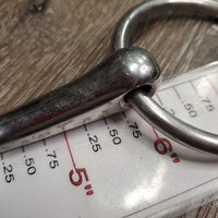 Thin Loose Ring Snaffle Bit, rotating center *gc, clean, stains, residue, scrapes, rubs
