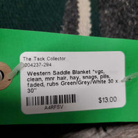 Western Saddle Blanket *vgc, clean, mnr hair, hay, snags, pills, faded, rubs
