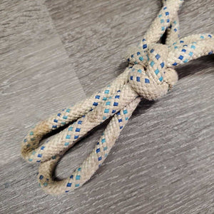 Thick Stiff Nylon Rope Halter, Wrapped Noseband* gc, dingy, stains, rubs, frays