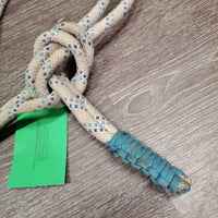 Thick Stiff Nylon Rope Halter, Wrapped Noseband* gc, dingy, stains, rubs, frays
