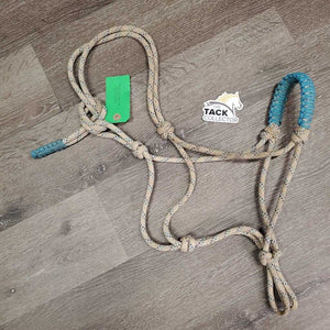 Thick Stiff Nylon Rope Halter, Wrapped Noseband* gc, dingy, stains, rubs, frays