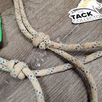 Thick Stiff Nylon Rope Halter, Wrapped Noseband* gc, dingy, stains, rubs, frays