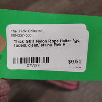 Thick Stiff Nylon Rope Halter *gc, faded, clean, stains